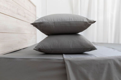 Grey zipper sheet set with matching pillowcases