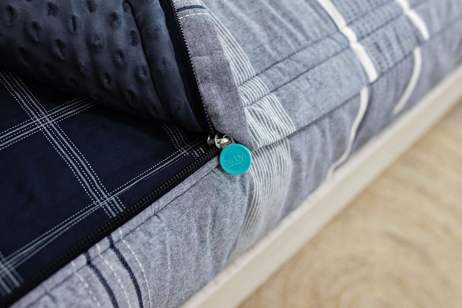 Blair Luxe Chambray Blue Zipper Bedding Beddy's