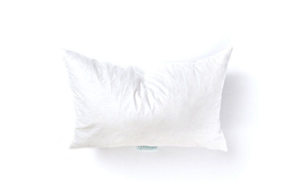 White lumbar feather pillow insert