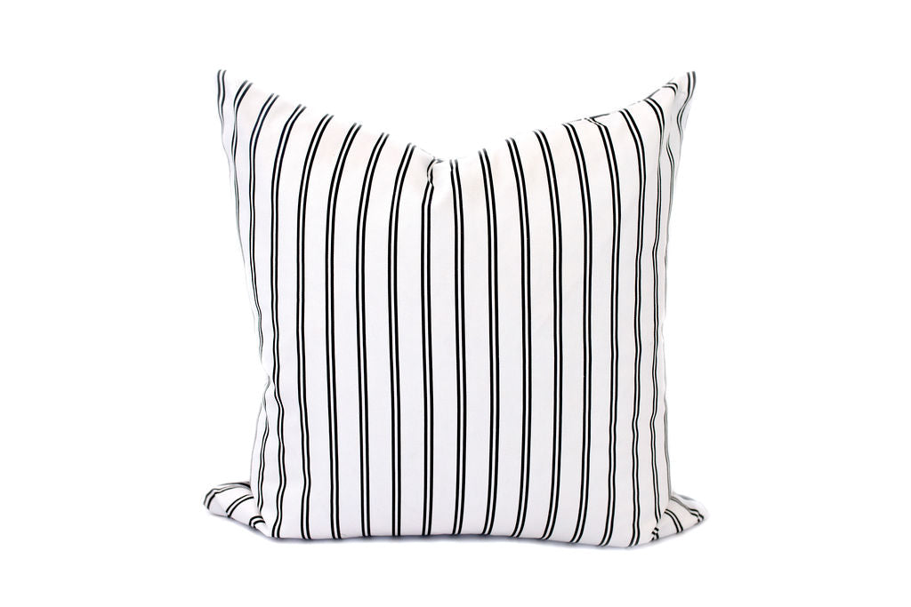 White and black stripe euro pillow