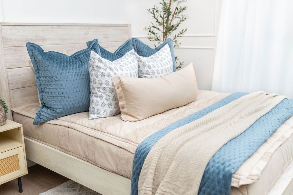 Navy blue euro pillows best sale