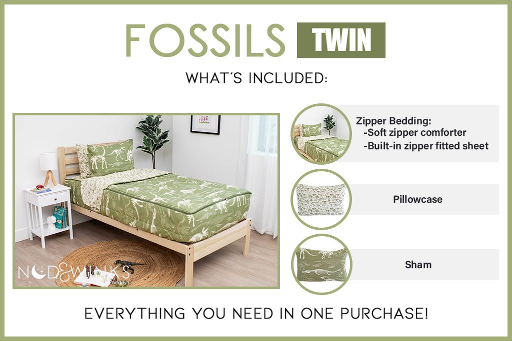 Fossil Print Kids Zipper Bedding | Beddy's Full