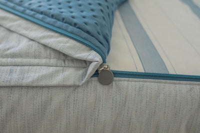 Blue zipper bedding