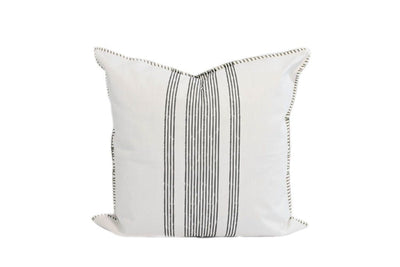 White euro with green stripes and stitching along the edge